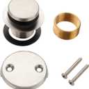 Tip Toe Bathtub Tub Drain Conversion Kit Assembly, Wellup Tub Drain Trim Kit with Two Hole Overflow Faceplate, Brushed Nickel