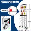 NectaCol Grid Wall Panels, 2 Packs 2'x 6' Gridwall Panels Tower with T-Base, Black Wire Grid Wall Display Rack, Craft Show Display Rack, Art Gridwall Display Stand