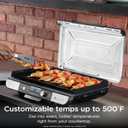 Ninja Sizzle Pro XL 20-Inch Indoor Griddle + Grill, Detachable Ventilated Lid, Grease Control, Ceramic Nonstick Plates, Even Edge Cooking, Extra Large Capacity, Versatile, Silver, GX101