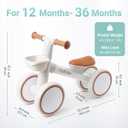 Kid's Balance Bikes for 1 Year Old Boys and Girls, 12-24 Months Toddler Ride-on with Adjustable Seat and a Front Basket, First Birthday Gifts (White)