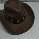 Cowboy Hat for Men and Women Cowboy Hat with Soft Felt Wide Brim Brown Cowboy Hats for Men and Women Perfect for Cowboy Outfit Outdoor Activities 57cm