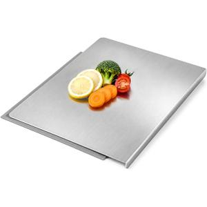 100% Pure Titanium Cutting Board with Counter Lip Set,Large Titanium Cutting Boards For Kitchen with Anti-slip Mat, Tabla De Cortar Picar De Titanio Para Cocina Dishwasher Safe, 15.7"L x 19.7"W