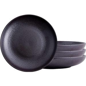 Ceramic Dessert Plates, Small Salad Plates 6 Inch Appetizer Plates for Kitchen, Mini Dinner Trays for Cake Snacks Side Dish (4Pack, Dark Brown)