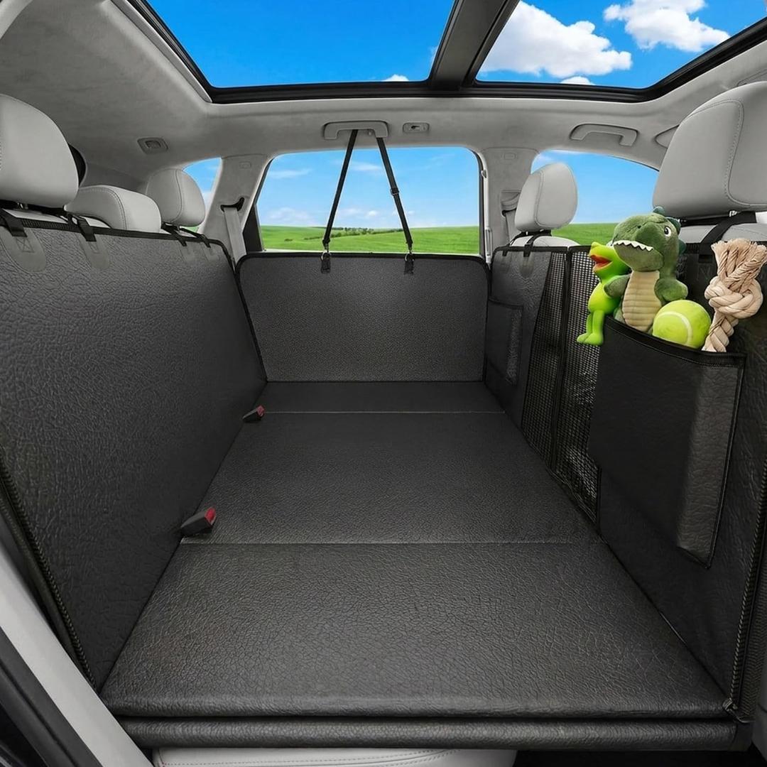 Victoper Dog Car Seat Cover, 600D Heavy Dute Car Seat Cover for Dogs Pets,100% Waterproof Anti-Scratch Nonslip Dog Hammock for Cars, Hard Bottom Seat Covers Protector for Sedan SUV Truck PU Leather