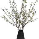 ATFL Artificial Plum Blossom Flowers,6 Pcs Light Pink Cherry Blossom Flowers,Fake Branches for Vase,Faux Cherry Blossom Stems for Table Accessories Party Beach Theme Office Home Decor (Light Pink)