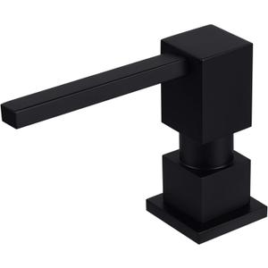 Ultimate Unicorn Sink Soap Dispenser for Kitchen Sink (Matte Black), All Brass Built-in and Refill from Top Design, Metal Hand Soap & Dish Soap Copper Pump
