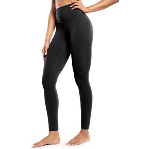 POSHDIVAH Women's Creamluxe Yoga Leggings 25"/28" High Waisted Cream-Feeling Workout Lounge Pants for Running (Medium, Black)