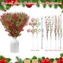 48 Pcs Red and Green Christmas Tree Decorations Ornaments Christmas Tree Filler Branches Christmas Picks Sticks for Tree
