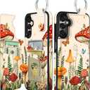 Shorogyt for Samsung Galaxy A25 5G Wallet Case with Card Holder - Designer Mushroom Frog Pattern Kickstand Magnetic Clasp Back Flip Folio Leather Phone Cases for Galaxy A25 5G for Women Men Girls