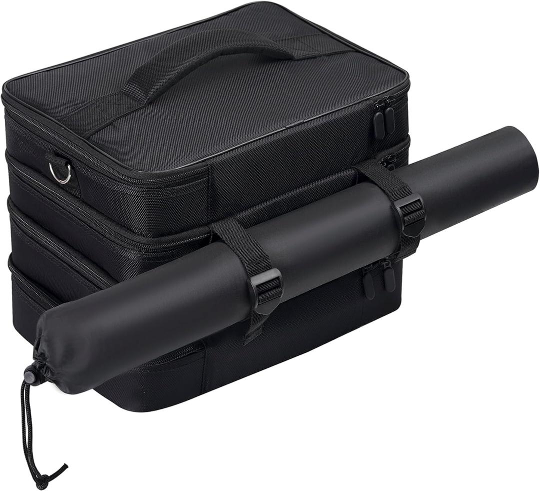 Brappo Travel Bag compatible DND Miniatures, DND Dice, Maps, DM's Guide, and Player's Handbook, For RPG, MTG Tabletop Game Collections(Case Only) (black)