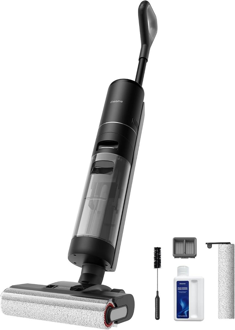 DREAME H12 PRO Vacuum Mop, Wet Dry Vacuum Cleaner for Hard Floor, Vacuum and Mop at The Same Time for Wet & Dry Messes, Auto Self-Cleaning, Edge to Edge Cleaning with Hot Air Drying