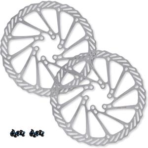 BlueStars 2 Packs 180mm Disc Brake Rotor Stainless Steel Bike Disc Brake Rotor with 6 Bolts - Fit for Road Bike Mountain Bike MTB BMX