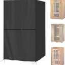 Outdoor 1-Person Sauna Cover, Heavy Duty Waterproof Sauna Cover for Wood Infrared Home Saunas Room,(Black) (38"L x43"W x76"H)