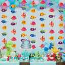 Sinload 8 Pieces Under The Sea Party Decorations Tropical Fish Garlands Ocean Fish Paper Cutouts Hawaii Hanging Banner Decor for Summer Underwater Theme Birthday Baby Shower Party Supplies