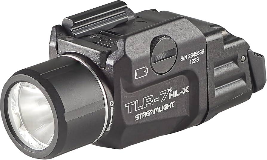 Streamlight 69458 TLR-7 HL-X USB 1000-Lumen 22000-Candela Rechargeable Rail Mounted Weapon Light with Interchangeable High & Low Switches and Key Kit, Black