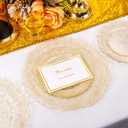 U-QE 60PCS Gold Plates for Party - Gold Plastic Plate Disposable&Reusable - Gold Glitter Heavy Duty Plastic Plates for Party&Wedding Including 30 Dinner 10" & 30 Dessert Plate 7"