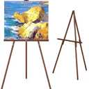Wood Art Portable Easel Stand - Tripod Display Artist Wooden Easel - 63" Adjustable Floor Poster Stand for Wedding, Arts, Painting, Display Show - Brown