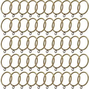 Zonon 60 Pack Large Curtain Rings with Eyelets, 2.3 Inch Metal Drapery Rings for Curtain Hook Pins Pinch Pleat Curtains, Drape Ring Fits up to 1.9 Inch Curtain Rods(Bronze) (Bronze)