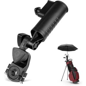 Golf Push Cart Umbrella Holder, 180 Degrees Adjustable Golf Trolley Umbrella Holder, Universal Heavy-duty Windproof Umbrella Holder Stroller Bicycle Bike Wheelchair Mobility Scooter Beach Chair
