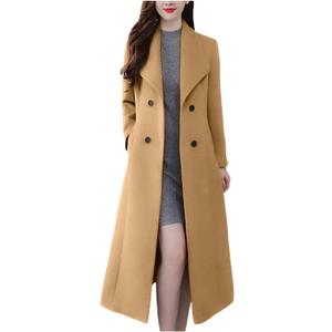 UNIQUE21 Notch Lapel Pea Coats for Women's Classic Double Breasted Winter Coats XS