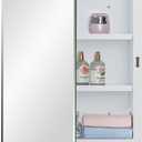 Plastic Medicine Mirror Cabinet for Bathroom 16 x 20 inch, Surface and Recessed Mount (White)