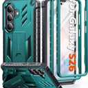 FNTCASE for Samsung Galaxy S26 Case: with [Built-in Screen Protector & Kickstand] [2 Front Frames] [Military-Grade Drop Protection] Heavy Duty Shockproof Rugged Case Full Body Protective Cover Green