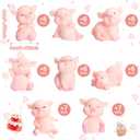 Lenwen 50 Pcs Cute Pink Pig Toy Figures Resin Miniature Pig Figurines Miniature Pig Cake Toppers for Cake Decoration, Home Decor, Mini Garden Decoration, Table Centerpieces, DIY Crafts