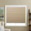 Cellular Blinds Cordless Blackout Honeycomb Shades Fabric Window Blinds 34" W x 64" H, Ivory Beige(Blackout)