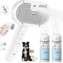 Pet Steam Brush Dog Cat 2026 New Grooming Comb for Shedding, Floating Hair, Smooth & Detangling, Gentle Cool Mist Softens Hair Reduces Static Helps Pets Who Dislike Bathing,2*Waterless Shampoo