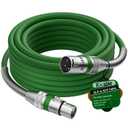 Kxable XLR Microphone Cable 10 FT, XLR Male to Female Balanced Mic Cable, 3-Pin Shielded Speaker Cord, Zinc Alloy Connectors, 22AWG Pure Copper, Metal Spring SR, Recording Studio, Podcast, Green