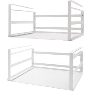 Nxconsu 2Pack Under Shelf Storage Basket Organizer Hanging Holder for Cabinet Pantry Kitchen Cupboard Desk Counter Bookshelf Organization Add-on Space Saver Heavy Duty Slide-in White Large (9.84''D * 16.14''W * 6.4''H)