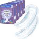 LivDry Incontinence Ultra Thin Pads for Women | Leak Protection and Odor Control | Extra Absorbent (Maximum 72-Count)