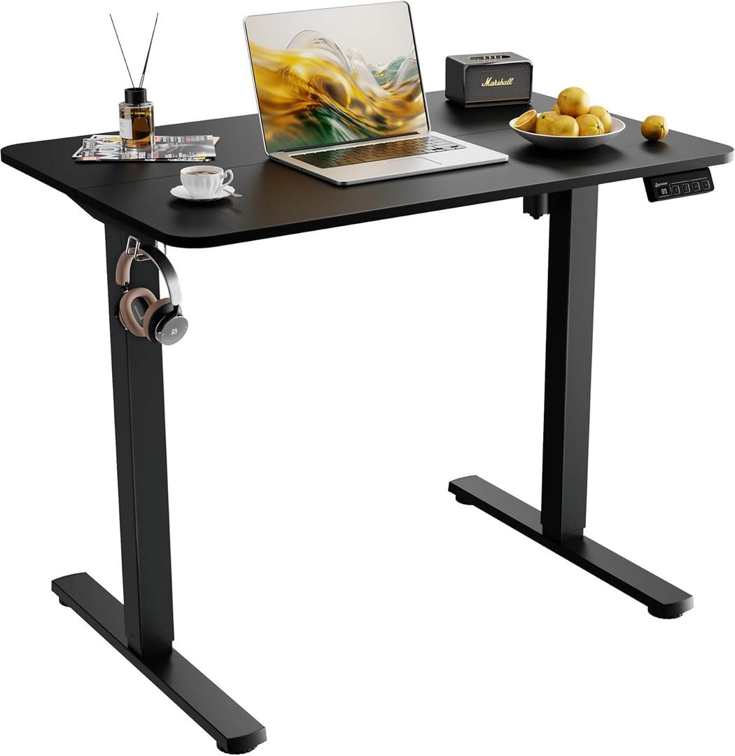35" Electric Standing Desk, Height Adjustable, Sit Stand Up Desk for Home Office & Computer Workstations, Memory Controller, Black (35 inch)