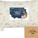 KeaBabies Toddler Pillow with Pillowcase, Jumbo 14X20 - Soft Organic Cotton Toddler Pillows for Sleeping - Machine Washable - Perfect for Travel, Toddler Bed Set (Wild Picnic)