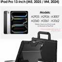 Nillkin Carry Go Keyboard Case for iPad Pro 13 inch (M5, 2025/M4,2024) with Handle, Rugged Case with Detachable Keyboard for iPad Pro 13", Magic Trackpad, 7 Colors Backlit, Portrait/Landscape, Black