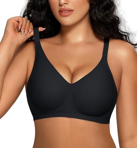 OEAK Women Comfortable Push Up Bras Wireless Seamless Full Coverage Bralette Buttery Soft Everyday Tshirt Bra Convertible Bra, Size XL