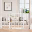 InnoTruth 29.6-50.1 in Extra Wide Baby Gate for Stairs and Doorways, White