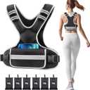 Adjustable Weighted Vest Woman 4-10lb/12-18lb/20-32lb Weighted Vest Men with 6 Ironsand Weights, Shoulder Pads and Large Pocket for Walking Running Crossfit Strength Training (Black,  4-10lb)