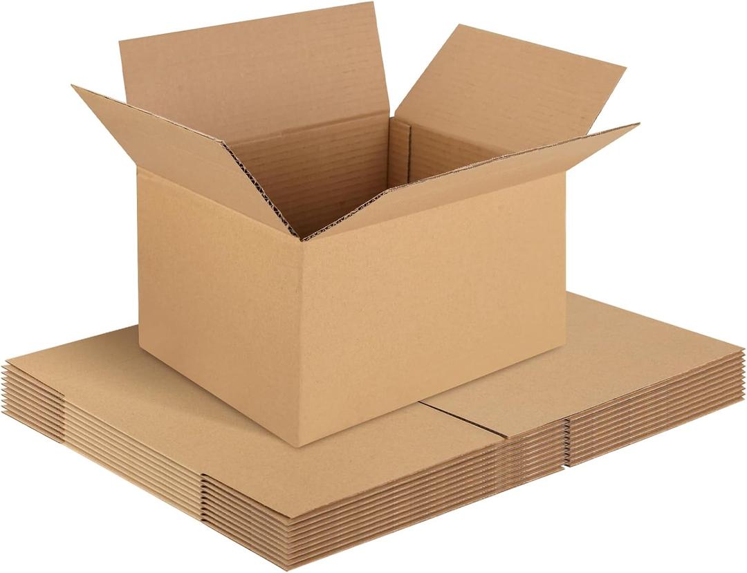 Corrugated Cardboard Boxes,10 PCS 10x8x6 inches Shipping Boxes, Brown Corrugated Cardboard Boxes for Packing, Mailing, Moving,Gifts & Storage（Brown）