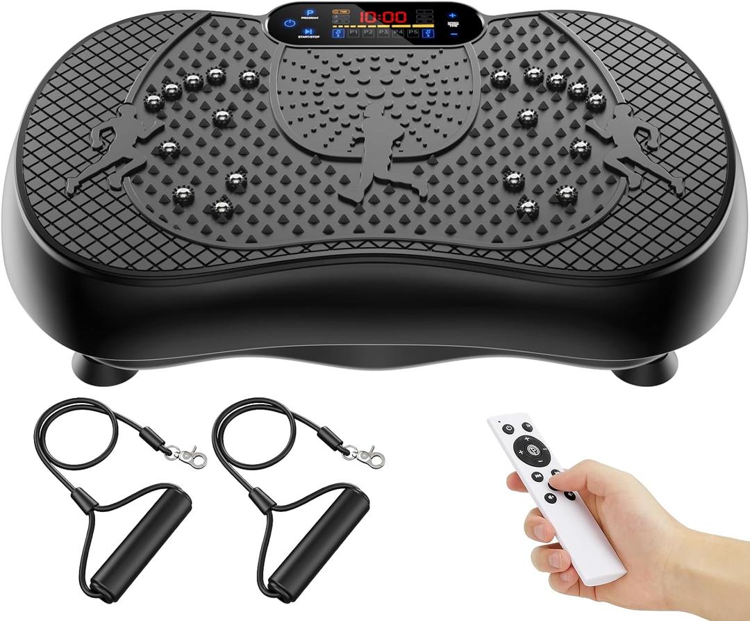 Vibration Plate Exercise Machine, 180 Speed Levels Vibration Plate for Lymphatic Drainage, Whole Body Workout Vibrating Fitness Platform, Effective for Weight Loss, Shaping, Toning & Wellness