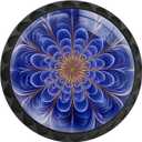 4 Pack Blue Fractal Flower Cabinet Knobs Round Drawer Pulls Blue Mandala Knob Cupboard Door Handles Hardware for Kitchen Bathroom Cabinets