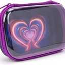 ZIPIT Clear Top Pencil Case for Kids, Durable Pencil Box for School, Large Capacity Stationery Organizer Box, Heart