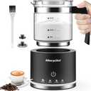 Electric Milk Frother and Steamer, 16.9oz/500ml Milk Steamer and Frother for Latte, Dishwasher Safe, BPA Free, 4 Functions, Enjoy Perfect Milk Froth in 2 Min