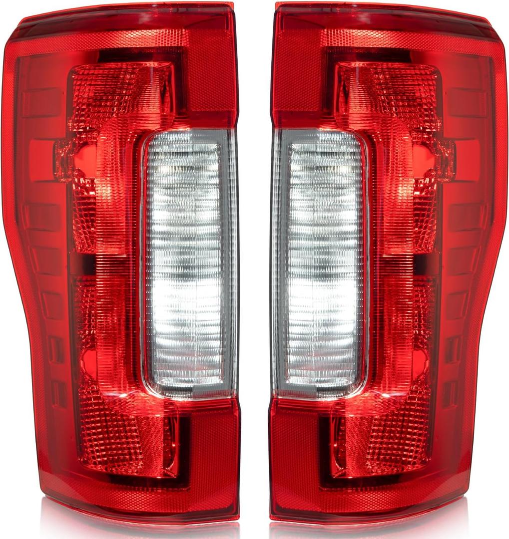 Tail Light Assembly Compatible with 2017 2018 2019 Ford F-250 F-350 Super Duty Tail Lights Rear Brake Lamps Replacement Taillights without Bulbs and Wiring Harness, Passenger and Driver Side