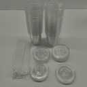 50 Sets Clear Plastic Cups with Lids and Straws, Disposable Iced Coffee Cups Drinking PET for Cold Drinks, Juice, Smoothie, Coffee Shops, Party, Christmas(Clear,12 oz)