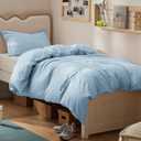 Bedsure Duvet Cover Twin/Twin XL Size - Soft Double Brushed Bedding Set for Kids & Adults, Zipper Closure, 2 Pieces, Includes 1 Duvet Cover (68"x90") & 1 Pillow Sham, NO Comforter, Light Blue