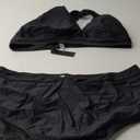 Tempt Me Women Plus Size Bikini High Waisted Swimsuits Mesh Tummy Control Two Piece Bathing Suit (Black)