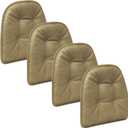 Klear Vu Omega Non-Slip Chair Cushions, Assembled in USA, U-Shaped Skid-Proof Seat Pads for Dining Room, Kitchen, Office, 15"x16", 4 Pack, Leather Taupe