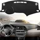 Leather Dashboard Dash Cover Mat Carpet PU Compatible with 2015-2017 2018 2019 Hyundai Sonata
