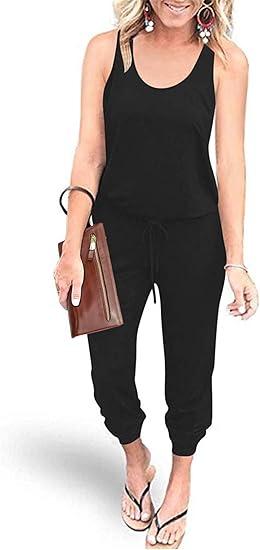 PRETTYGARDEN Women's Fall Jumpsuits Dressy Casual Pants Romper Spring Long Sleeve U Neck Belt Pockets One Piece Outfits L
